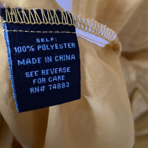 Cynthia Rowley Sleeveless yellow gold ruffled tie waist blouse, Size S - Picture 3 of 6